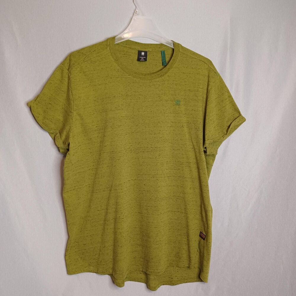 G-Star RAW Shirt Mens 2XL Green Lash Organic Cotton Crewneck Casual Tee
